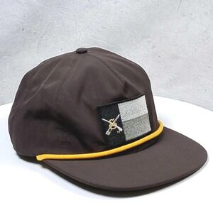 LINE OF DUTY Brown Baseball Cap Snapback Patch Rope Detail Men